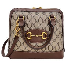 Gucci Horsebit Small Top Handle Tote Shoulder Bag Brown