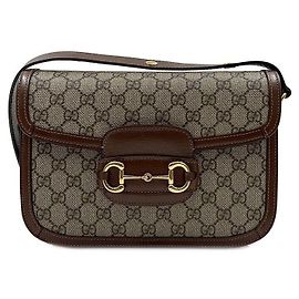 Gucci Bolsa de Ombro Horsebit Medium Marrom