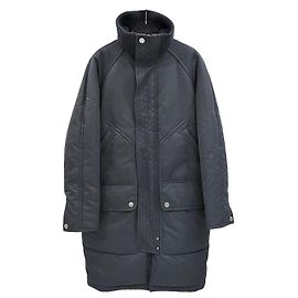 Hermès Matelassé Long Parka Padded Jacket Black