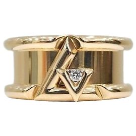 Louis Vuitton Diamond LV Bolt Band Ring Gelbgold Gelb