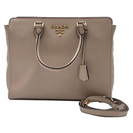 Prada Bolsa Tote Saffiano com alça de ombro Marrom