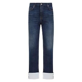 Loewe Jeans Fisherman con risvolto in denim Nero