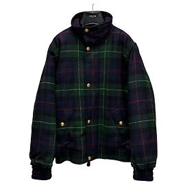 Céline Tartan Wool Oversized Quilted Jacket Black