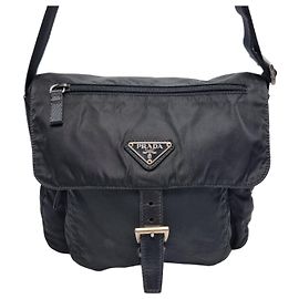 Prada Bolsa transversal de nylon preta Preto