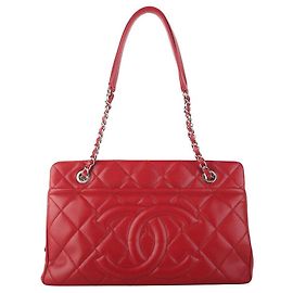 Chanel Bolsa de Alça de Corrente Soft Caviar Timeless CC Vermelho
