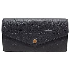 Louis Vuitton Carteira longa Sarah em couro Empreinte Monogram Black Preto