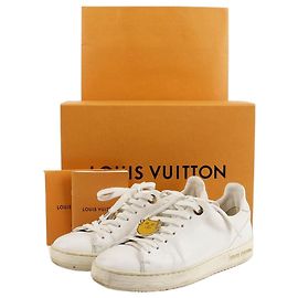 Louis Vuitton Tênis Frontrow em couro branco Branco