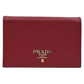 Prada Saffiano Small Wallet Red