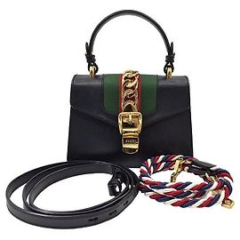 Gucci Mini Tote e Borsa a Tracolla Sylvie Nero