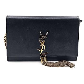 Saint Laurent Borsa a Spalla con Catena Tassel Kate Nero