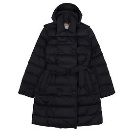 Burberry Abrigo Puffer de Nylon con Capucha de Longitud Media Negro