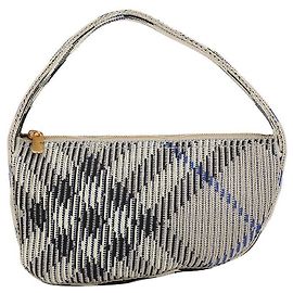 Burberry Bolsa Check Mini de malha Marrom