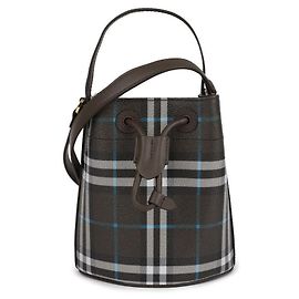Burberry Mini borsa a secchiello a quadri Nero