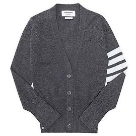 Thom Browne Cardigã clássico de cashmere para mulher Marrom