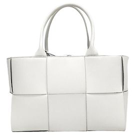 Bottega Veneta Mini bolsa tote White Intrecciato Arco Branco