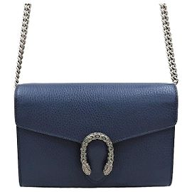 Gucci Mini borsa a catena in pelle Dionysus blu navy Blu