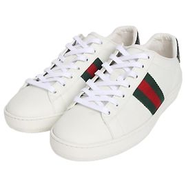 Gucci Ledersneaker Silber