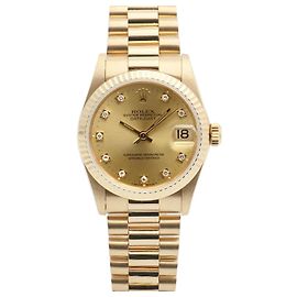 Rolex Orologio Datejust Medium Gold in oro da donna con diamanti originali D'oro