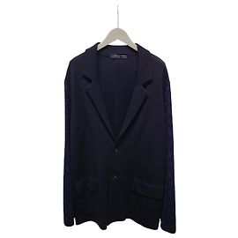 Louis Vuitton Monogram Knit Wool Blazer Jacket Blue