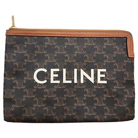 Céline Pochette Small Triomphe Canvas État Noir