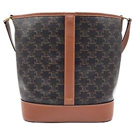 Céline Bolsa Bucket Triomphe Medium Marrom