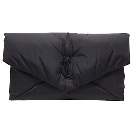 Saint Laurent Black Nylon Cassandra Envelope Pouch Large Black