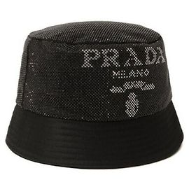 Prada Re-Nylon Studded Bucket Hat stamp: Black