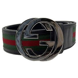 Gucci Cinturón con gran hebilla entrelazada Negro