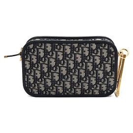 Dior Pochette Oblique Jacquard Quake Gold D-Ring Multicolore