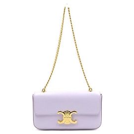 Céline Clutch de ombro com corrente dourada em lavanda claro Roxo