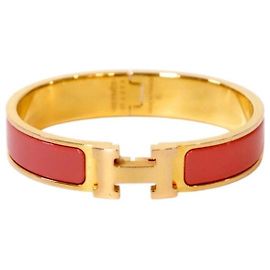Hermès Pink Click Clack Gold Armband Pink