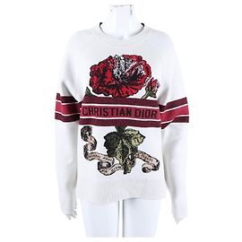 Pull à manches longues Christian Dior Blanc