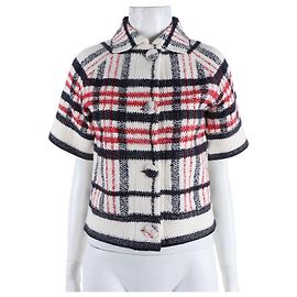 Giacca in maglia a maniche corte Christian Dior Blu