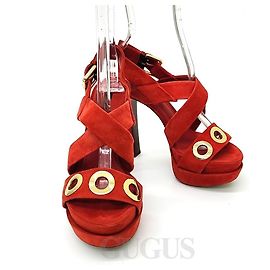 Louis Vuitton Wildledersandalen Rot