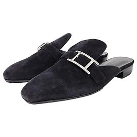 Hermès Suede Beauty Mule Black