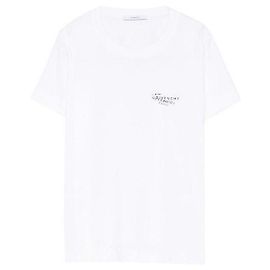 Givenchy T-shirt in cotone con stampa logo a timbro Bianco