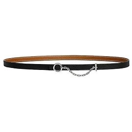 Hermès Reversible Leather Strap Women's Belt Noir Gold Golden