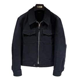 Tom Ford Chaqueta Bomber Trucker de sarga de algodón Negro