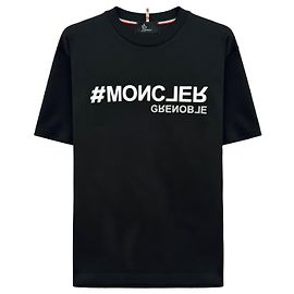 Moncler Mirrored Logo T-Shirt Black Multiple colors