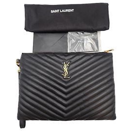 Saint Laurent Pochette Moyenne Matelassée Monogram Noir
