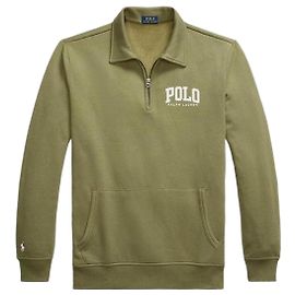 Ralph Lauren Sweatshirt in Regular Fit mit halbem Reißverschluss Grün