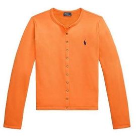 Ralph Lauren Cardigan mit Druckknopfverschluss und gesticktem Pony-Logo Orange