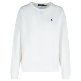 Ralph Lauren Bestickter Fleece-Sweatshirt mit Pony-Logo Weiß