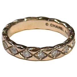Chanel Beige Gold Coco Crush Diamant Mini Ring Braun