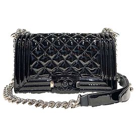Chanel Boy Patent Small Size Mini Black Noir