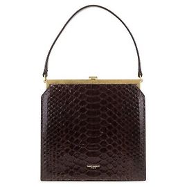 Saint Laurent Borsa con catena in pitone Nero