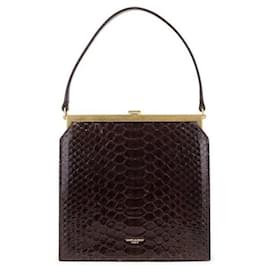 Saint Laurent Python-Kettentasche Schwarz