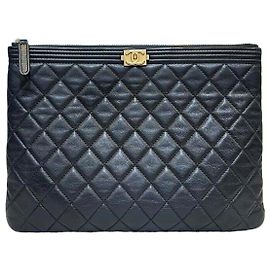 Pochette Chanel New Medium Caviar Black/Gold Series Noir