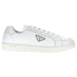 Prada Downtown Re-Nylon Leder Sneaker Blau