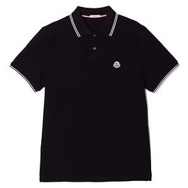 Moncler Polo de algodón con parche de logotipo Negro